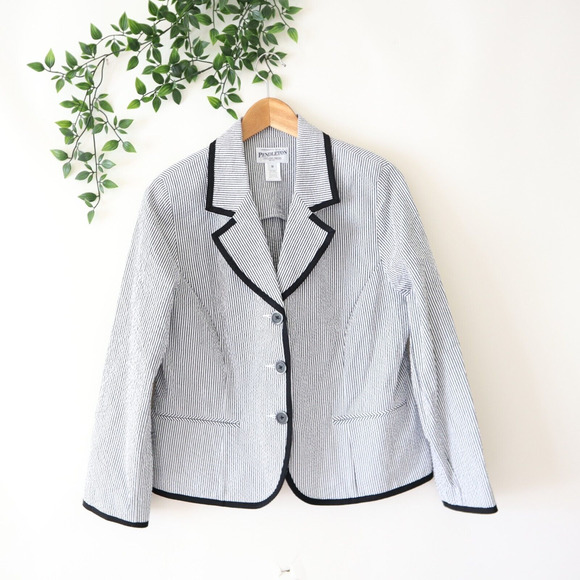 Pendleton Black and White Striped Blazer - Picture 1 of 4